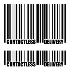 Contactless Delivery Barcode Icon. Symbol of contactless delivery during the coronavirus epidemic. Vector Illustration isolated on white background.