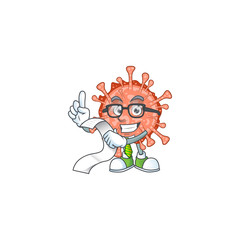 cartoon character of bulbul coronavirus holding menu on his hand