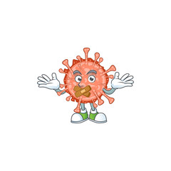 Bulbul coronavirus cartoon character design concept showing silent gesture