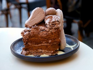 tasty and delicious cake as dessert