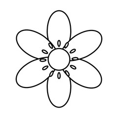Fototapeta na wymiar cute flower natural line style icon vector illustration design