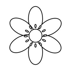 cute flower natural line style icon vector illustration design