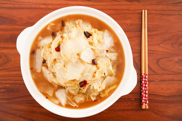 Hot and sour Chinese cabbage，Chinese food