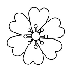 cute flower natural line style icon vector illustration design