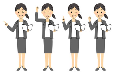 illustration of lady with business suit