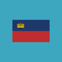 Liechtenstein flag icon in flat design. Independence day or National day holiday concept.