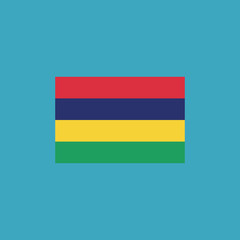 Mauritius flag icon in flat design. Independence day or National day holiday concept.
