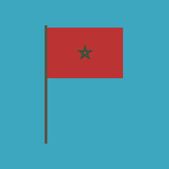 Morocco flag icon in flat design. Independence day or National day holiday concept.