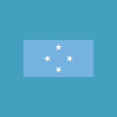 Micronesia flag icon in flat design. Independence day or National day holiday concept.