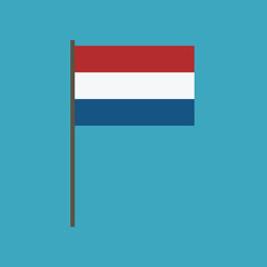 Netherlands flag icon in flat design. Independence day or National day holiday concept.