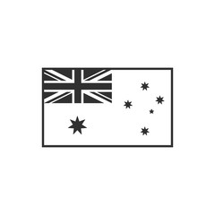 Australia flag icon in black outline flat design. Independence day or National day holiday concept.