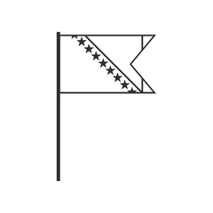 Bosnia and Herzegovina flag icon in black outline flat design. Independence day or National day holiday concept.