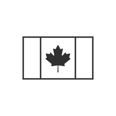Canada flag icon in black outline flat design. Independence day or National day holiday concept.