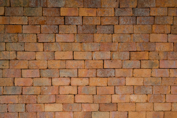 wall background, brown background  abstract, orange mortar texture, old wall