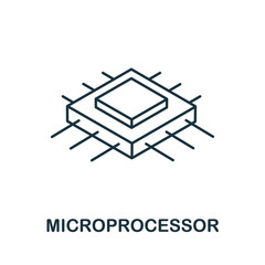 Microprocessor icon from iot collection. Simple line Microprocessor icon for templates, web design and infographics