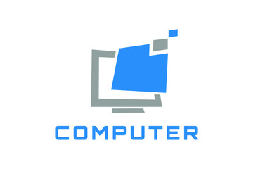 Digital computer for logo design concept, very suitable in various business purposes, also for icon, symbol and many more.