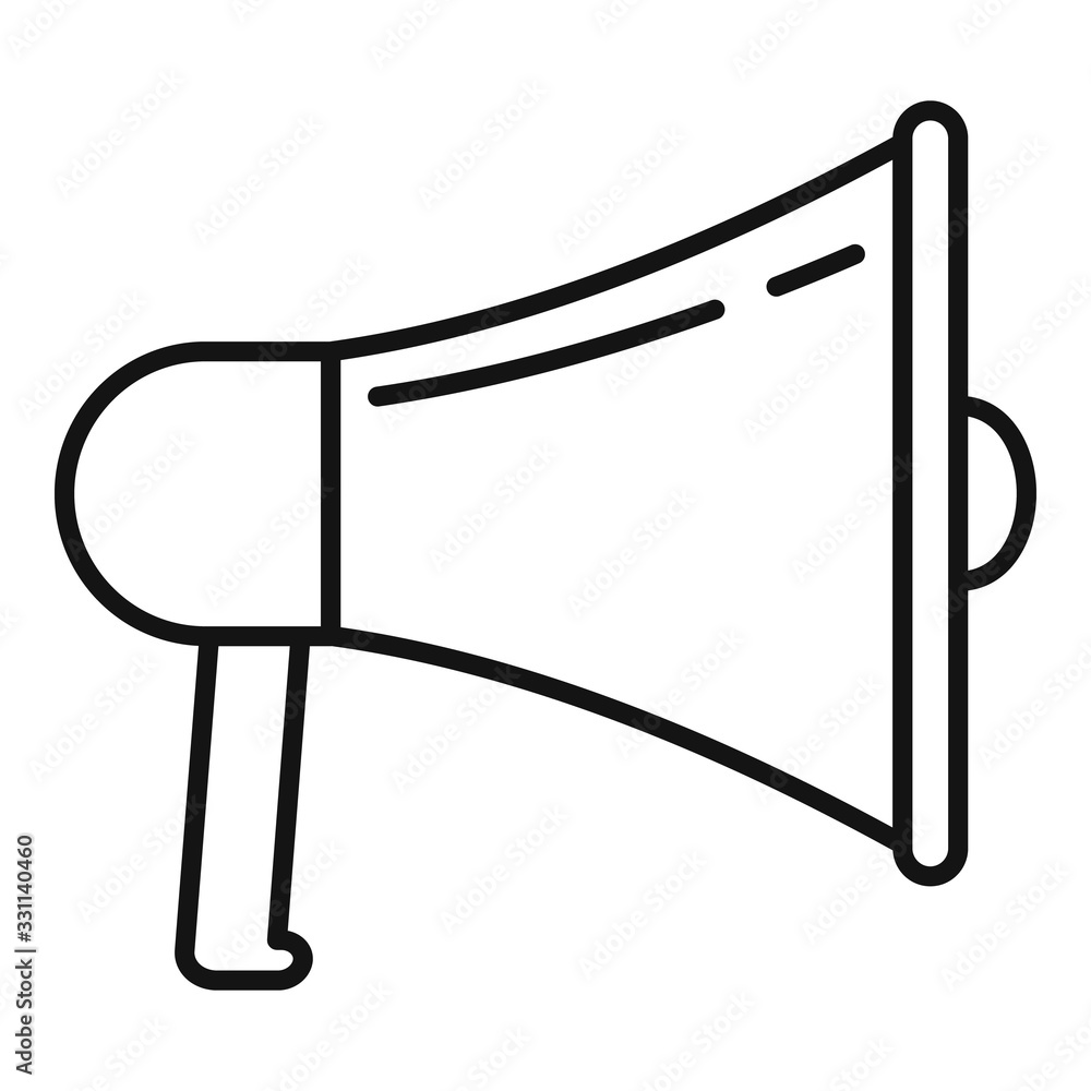 Poster megaphone icon. outline megaphone vector icon for web design isolated on white background