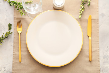 Beautiful table setting with floral decor