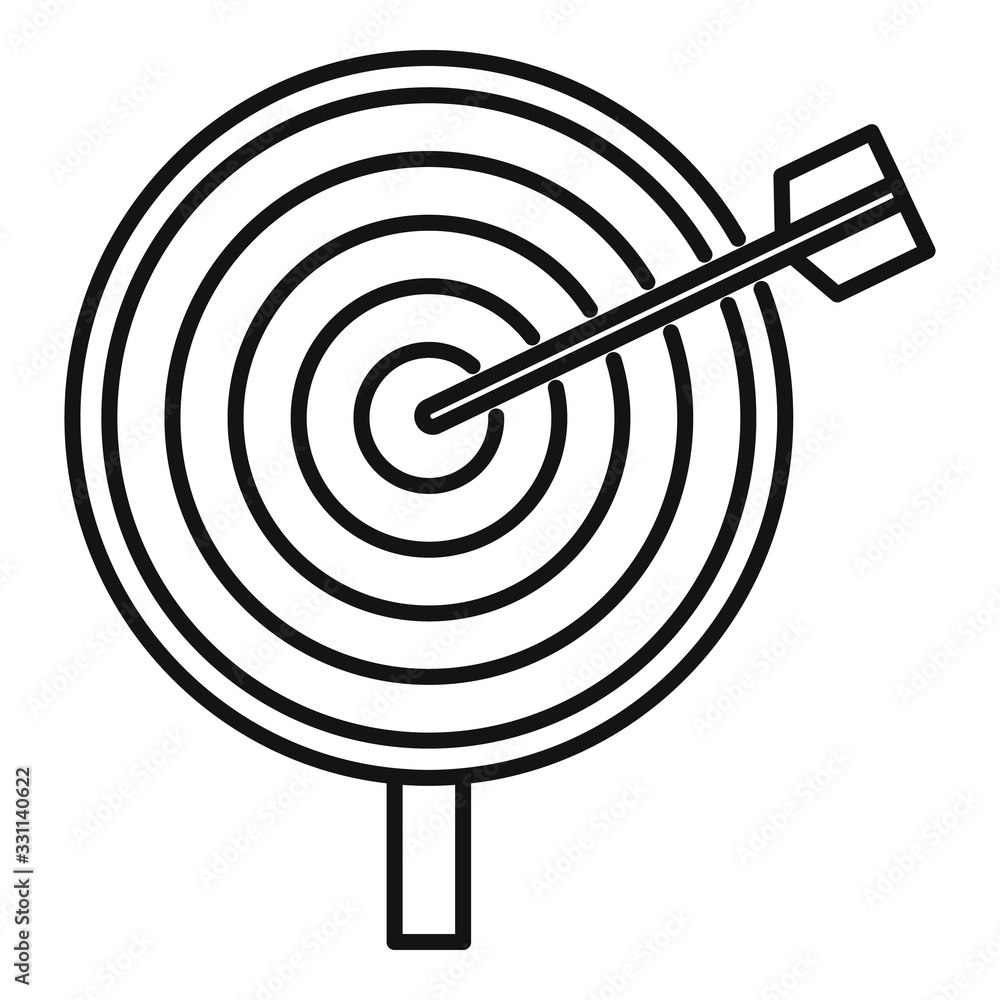 Poster customer target icon. outline customer target vector icon for web design isolated on white backgroun