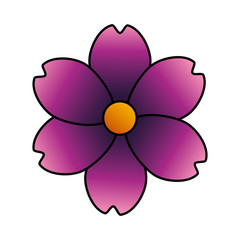 cute flower purple color isolated icon vector illustration design