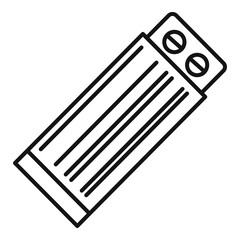 Pills package icon. Outline pills package vector icon for web design isolated on white background