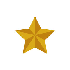 gold star flat icon. Design vector template