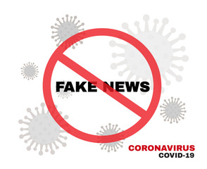prevention signs, Stop FAKE NEWS for COVID-19 virus or novel coronavirus sign, vector illustration.