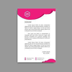 luxury pink letterhead template design