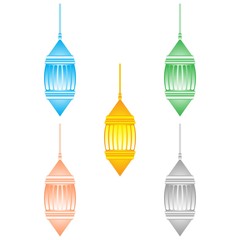 Ramadan Lantern Design in Set for Creative Concept of  Islamic Celebration.