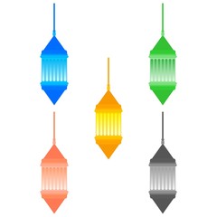 Ramadan Lantern Design in Set for Creative Concept of  Islamic Celebration.