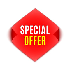Special offer red sticker. Vector illustration.