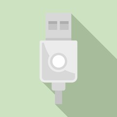 Modern usb cable icon. Flat illustration of modern usb cable vector icon for web design