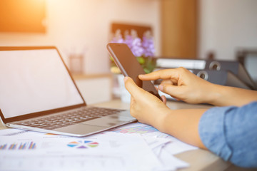 Businesswoman at work stock photo