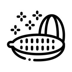 Cocoa Fruit Icon Vector. Outline Cocoa Fruit Sign. Isolated Contour Symbol Illustration