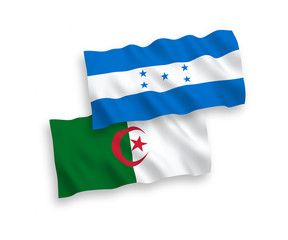 Flags of Algeria and Honduras on a white background