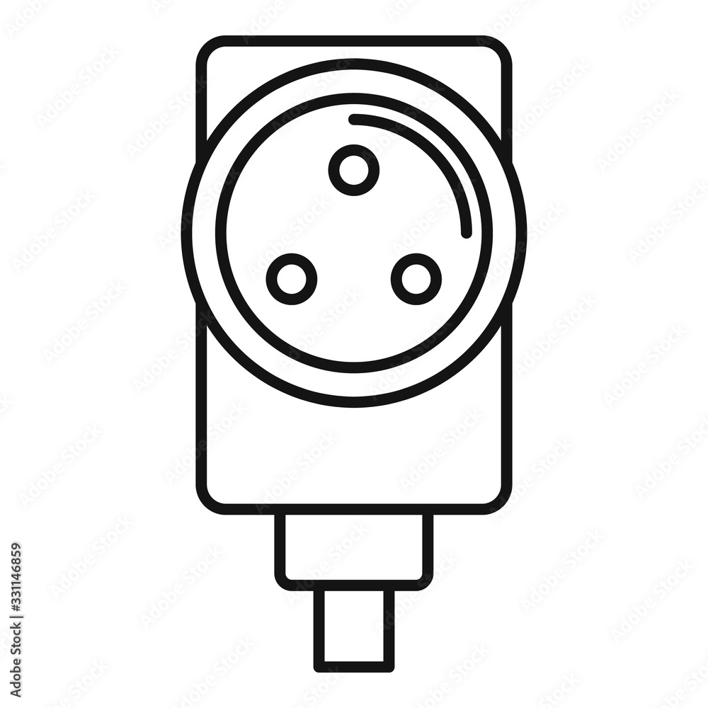 Poster power socket icon. outline power socket vector icon for web design isolated on white background