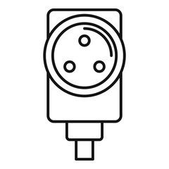 Power socket icon. Outline power socket vector icon for web design isolated on white background