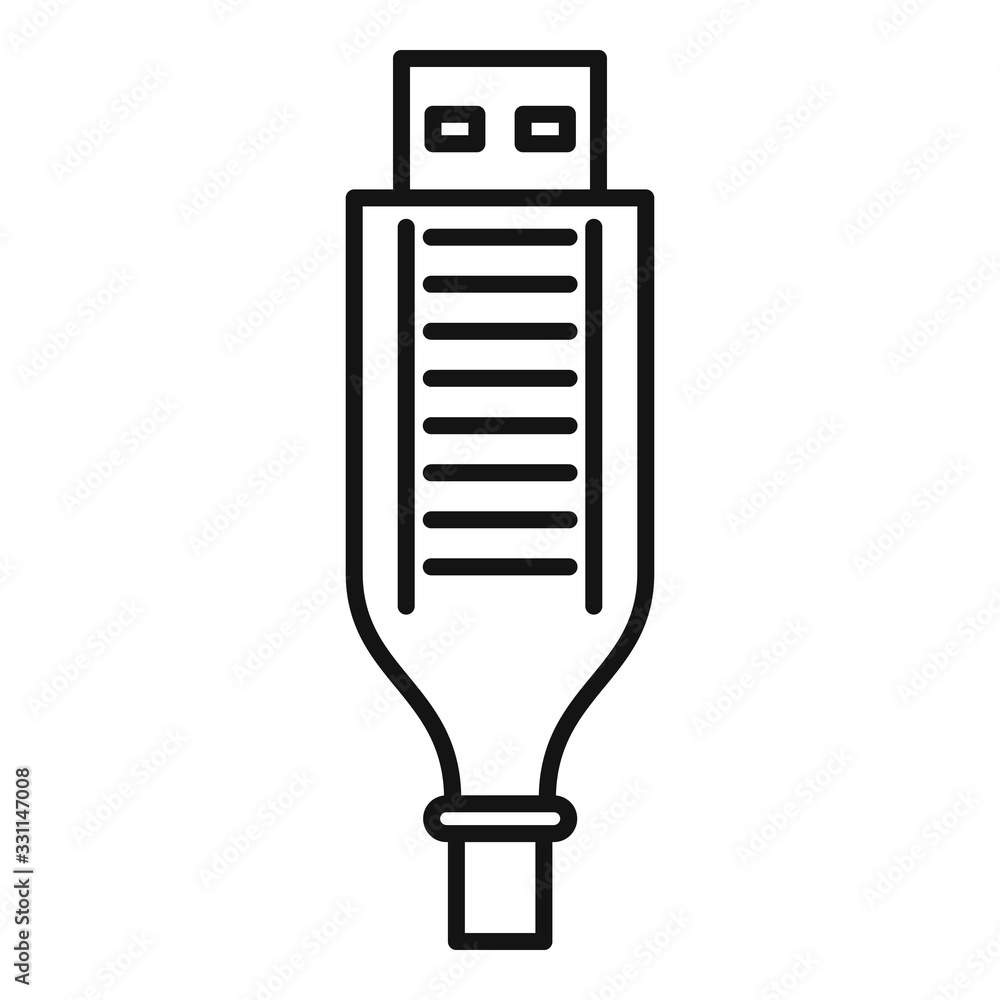 Poster adapter cable icon. outline adapter cable vector icon for web design isolated on white background