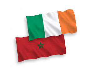 Flags of Ireland and Morocco on a white background