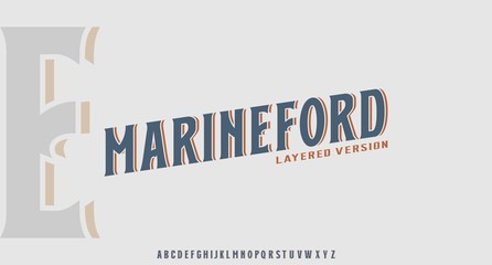 MARINEFORD A VINTAGE AND CLASSIC FONT SERIES ,VECTOR SET, DISPLAY TYPEFACE