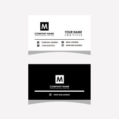 black and white business card template vector