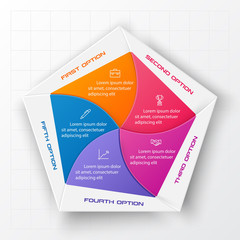 Pentagon element for infographic,Business concept with 5 options,Vector illustration.