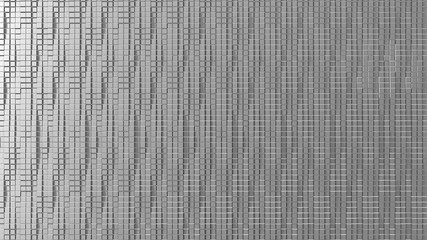 Fototapeta premium Abstract Glossy Silver Cubes Cubes Wave Pattern Background. 3D rendering.