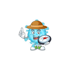 Fever coronavirus an experienced explorer working using a compass