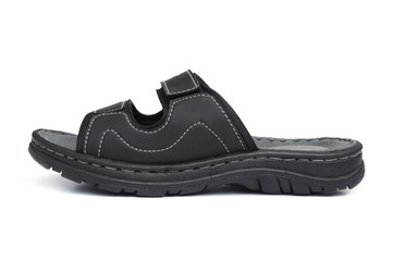 pair of black shoes isolated on white background with clipping path.