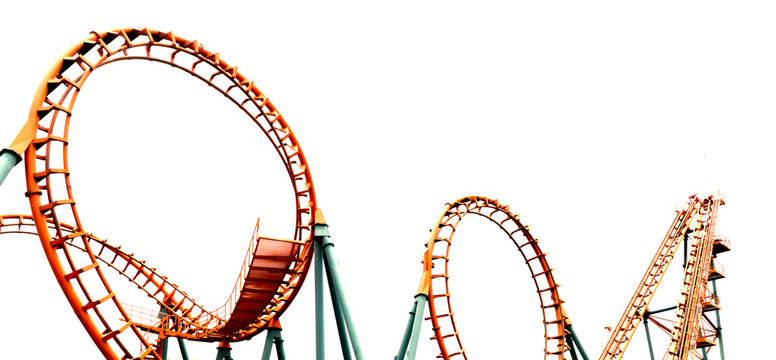 Roller coaster on white background