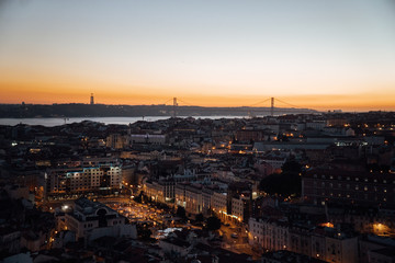 Fototapeta na wymiar City of Lisbon at night. Travel destination.