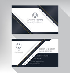 Business card in modern luxury style black gold white