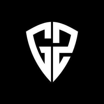 GZ logo monogram with shield shape design template