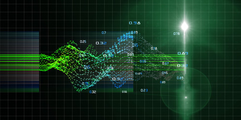 Abstract grid  polygonal concept  analysis data quality.  Business and science visualization of artificial intelligence.  Big data. Blockchain.